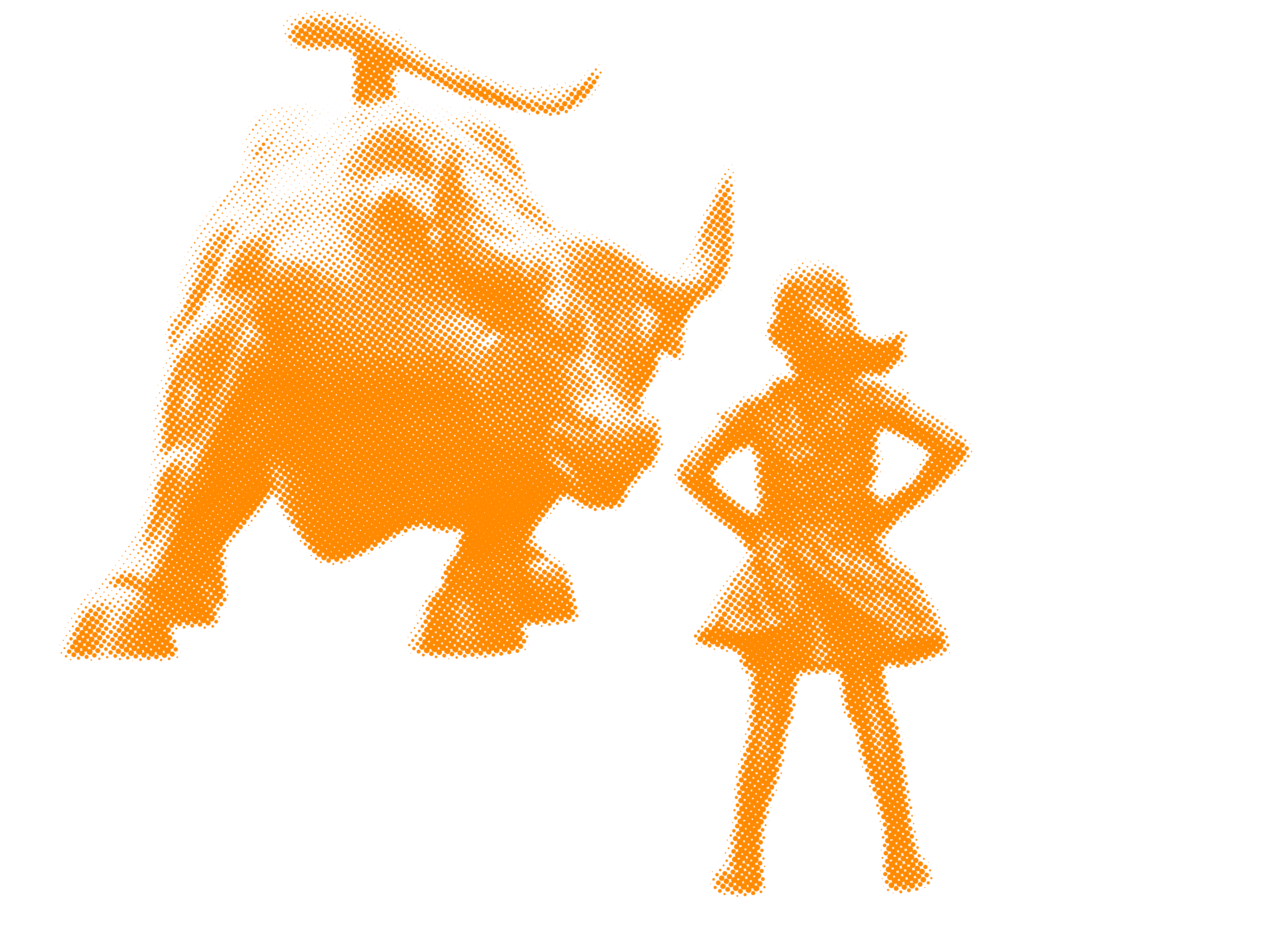 Bull girl orange